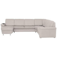 WOHNLANDSCHAFT in Flachgewebe Creme  - Chromfarben/Creme, Konventionell, Textil/Metall (163/330/240cm) - Beldomo System