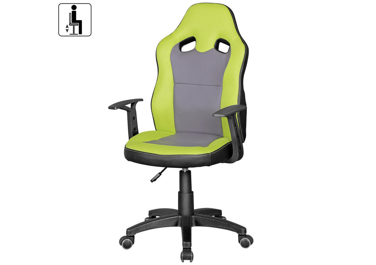 JUGENDDREHSTUHL - Schwarz/Grau, Modern, Kunststoff/Textil (60/102/60cm) - MID.YOU