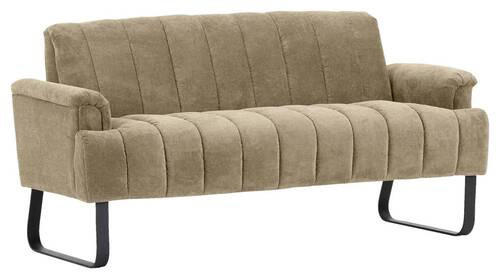 SITZBANK 195/89/75 cm  in Taupe  - Taupe/Schwarz, Design, Textil/Metall (195/89/75cm) - Novel