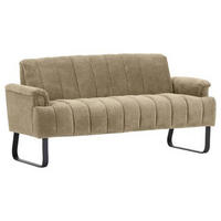 SITZBANK 195/89/75 cm  in Taupe  - Taupe/Schwarz, Design, Textil/Metall (195/89/75cm) - Novel