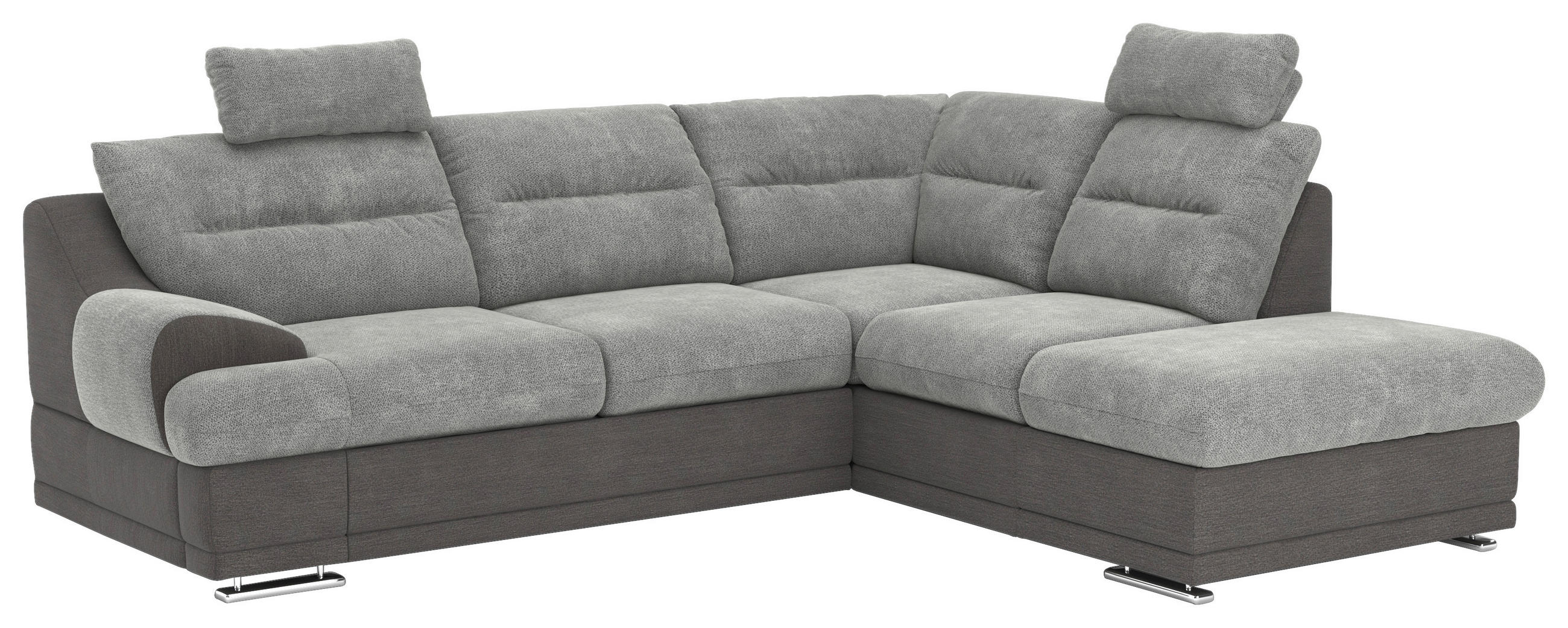 SAROKGARNITÚRA textil taupe  - bézs/krómszínű, Basics, textil/fém (264/88/217cm) - Welnova