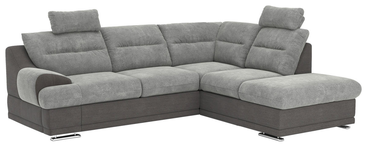 SAROKGARNITÚRA textil taupe  - bézs/krómszínű, Basics, textil/fém (264/88/217cm) - Welnova