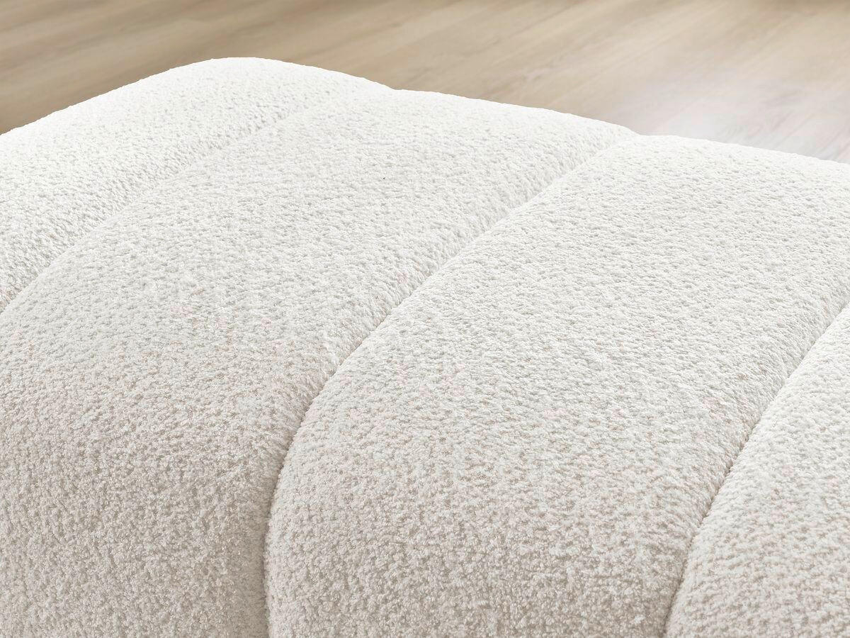 HOCKER ANNECY Bouclé Weiß  - Schwarz/Weiß, MODERN, Kunststoff/Textil (140/45/70cm)