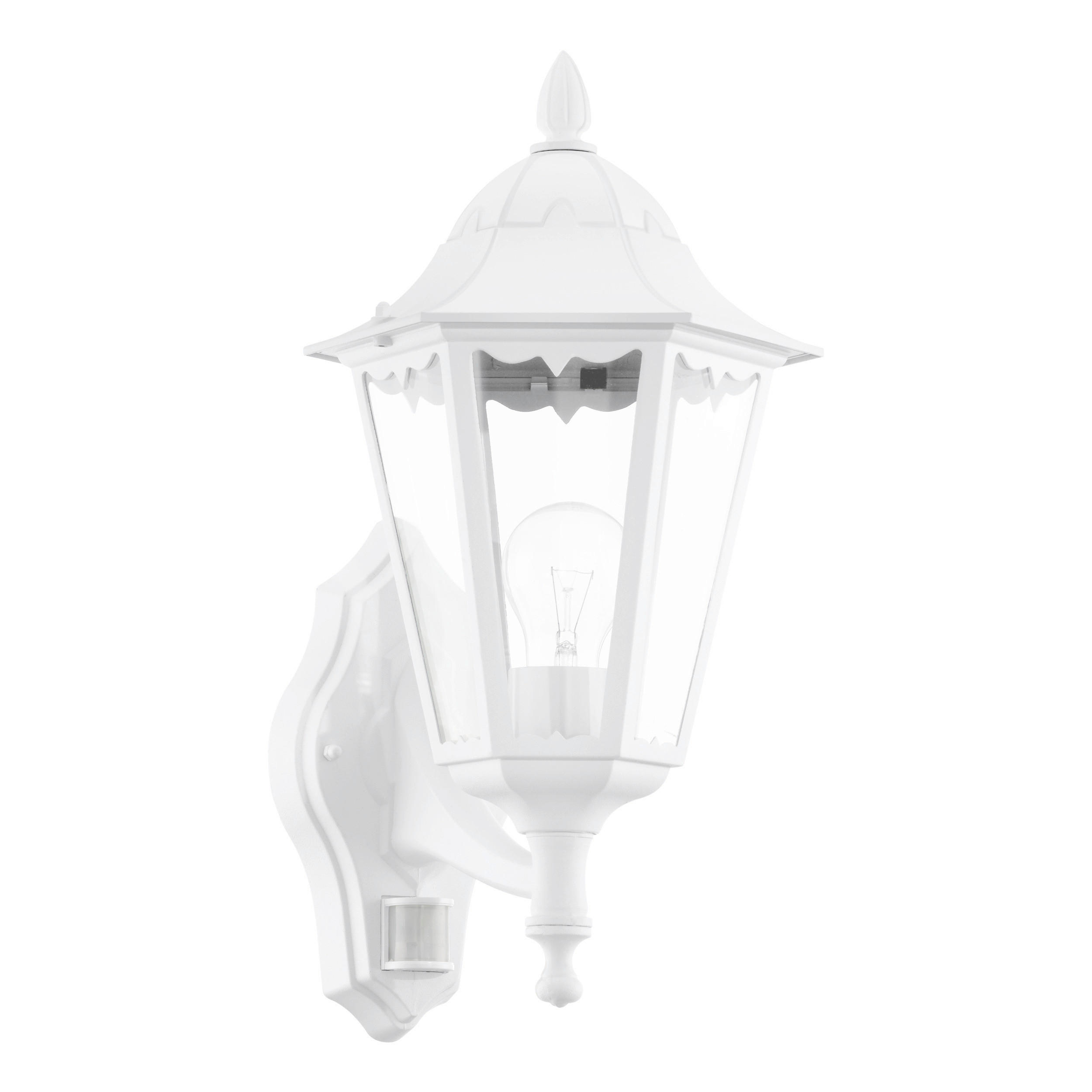 AUSSENWANDLEUCHTE - Klar/Weiss, Basics, Glas/Metall (20cm) - Eglo