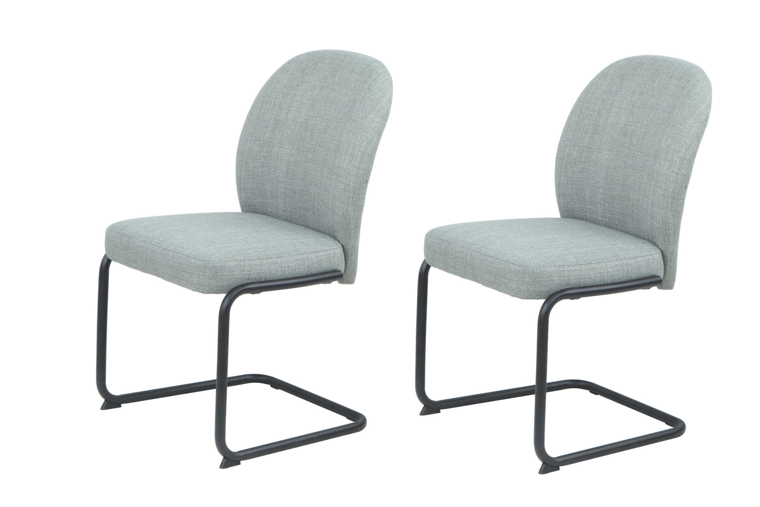 SCHWINGSTUHL-SET 2 Stück Stoffauswahl, erweiterbar Webstoff  - Schwarz/Mintgrün, MODERN, Textil/Metall (53/90/62cm) - MID.YOU