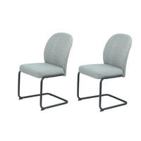 SCHWINGSTUHL-SET 2 Stück Stoffauswahl, erweiterbar Webstoff  - Schwarz/Mintgrün, MODERN, Textil/Metall (53/90/62cm) - MID.YOU