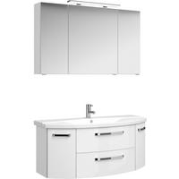 BADEZIMMER 3-teilig  in 120,5 cm  - Chromfarben/Weiß Hochglanz, MODERN, Glas/Keramik (120,5cm) - Sadena