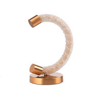 LED-TISCHLEUCHTE 20/20/30 cm   - Beige/Goldfarben, Design, Glas/Kunststoff (20/20/30cm)