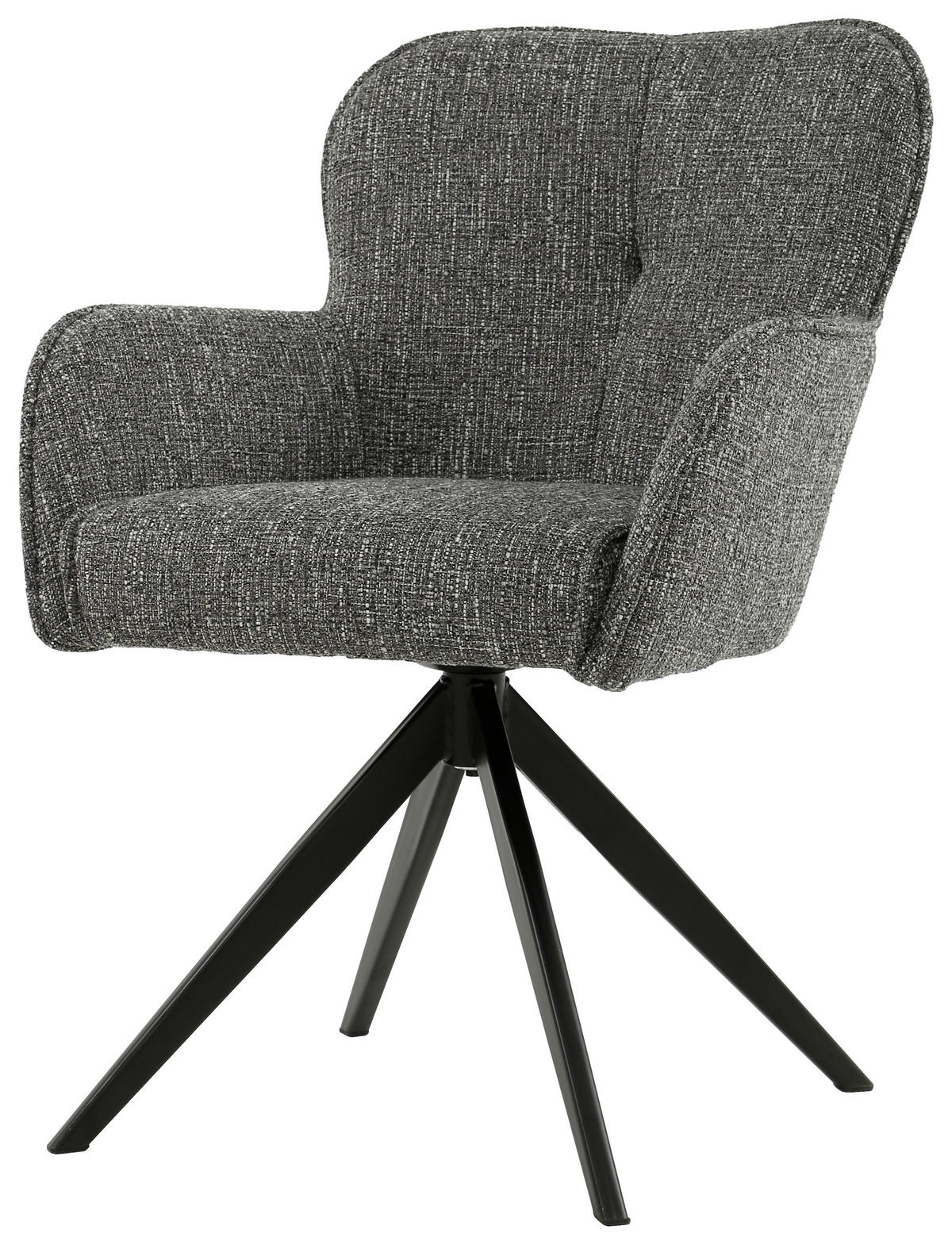 KAROSSZÉK szürke, fekete  - fekete/szürke, Design, textil/fém (62/88/65cm) - Novel