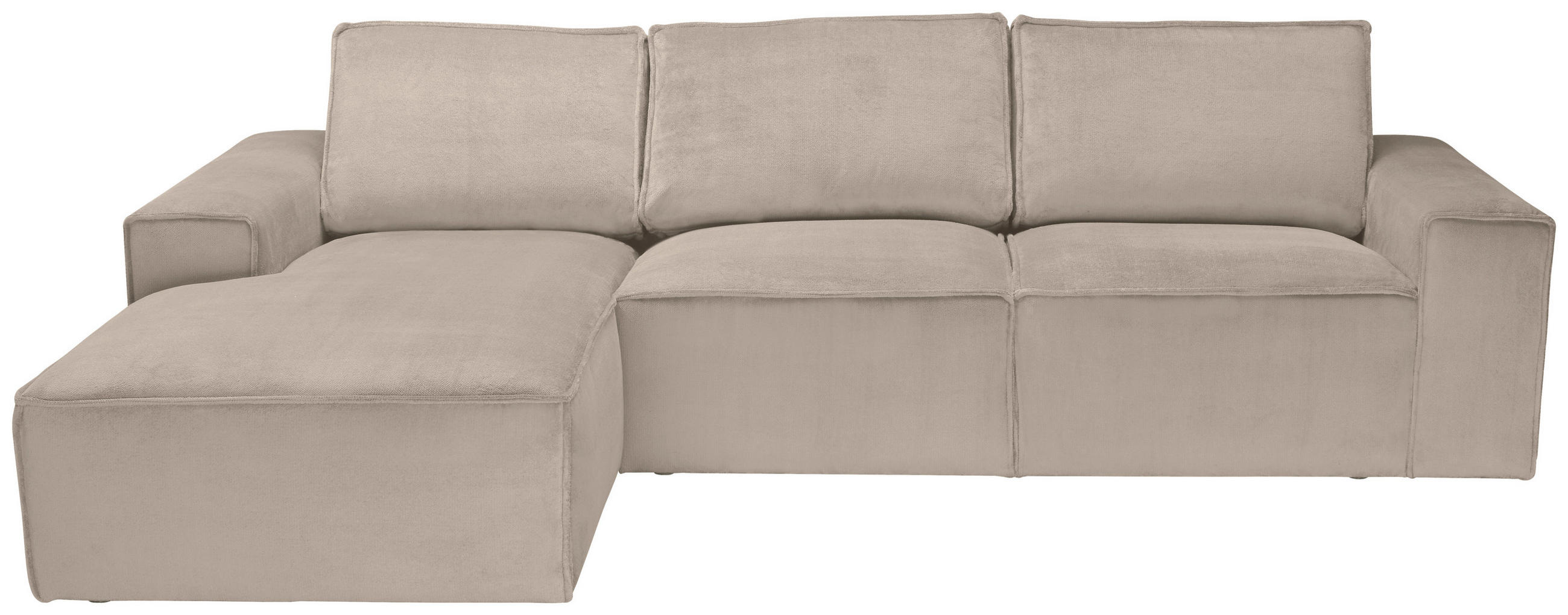 ECKSOFA Taupe Chenille  - Taupe/Schwarz, KONVENTIONELL, Kunststoff/Textil (168/272cm) - Carryhome