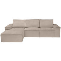 ECKSOFA Taupe Chenille  - Taupe/Schwarz, KONVENTIONELL, Kunststoff/Textil (168/272cm) - Carryhome