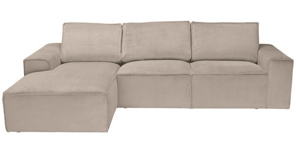 ECKSOFA Taupe Chenille  - Taupe/Schwarz, KONVENTIONELL, Kunststoff/Textil (168/272cm) - Carryhome