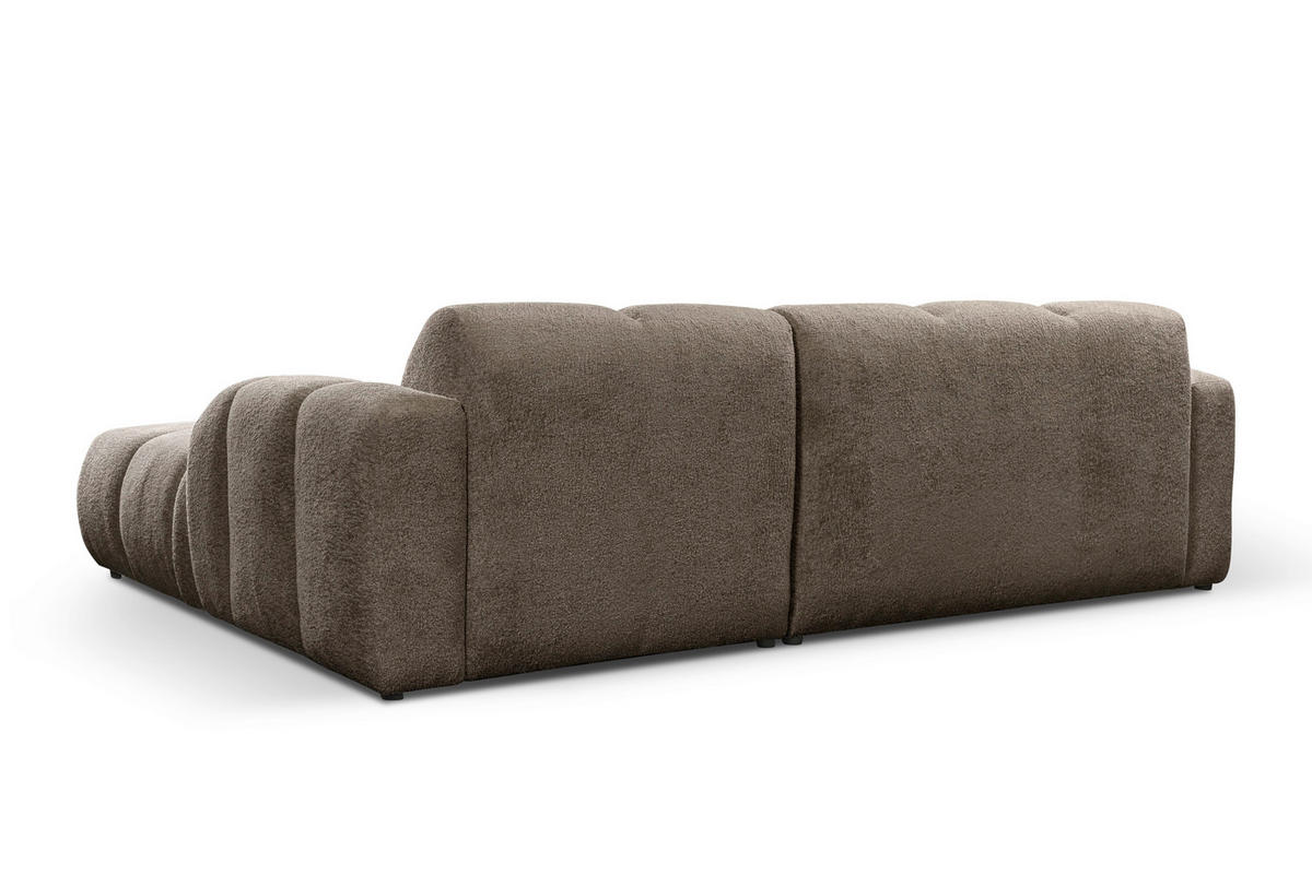 ECKSOFA VENTO in Struktur Hellbraun  255/175 cm  - Hellbraun/Schwarz, Design, Holz/Holzwerkstoff (255/175cm) - MID.YOU