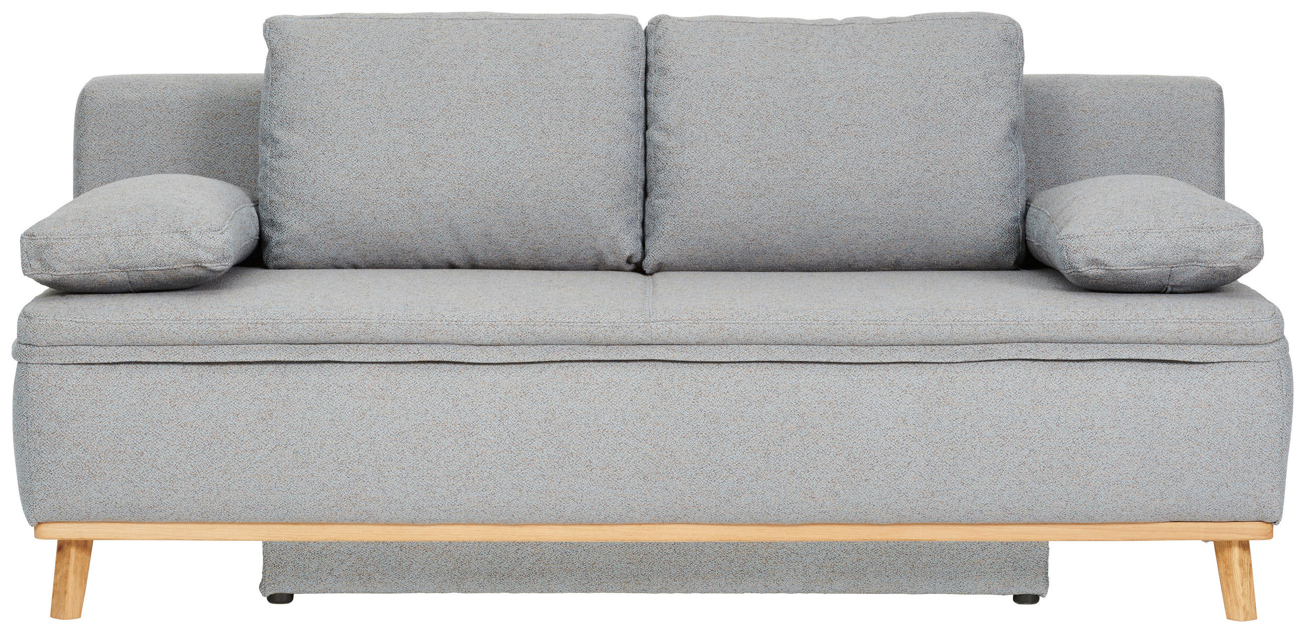 ROZKLÁDACÍ POHOVKA, textil, modrá, hnědá - modrá/přírodní barvy, Konvenční, dřevo/textil (203/95/96cm) - Venda