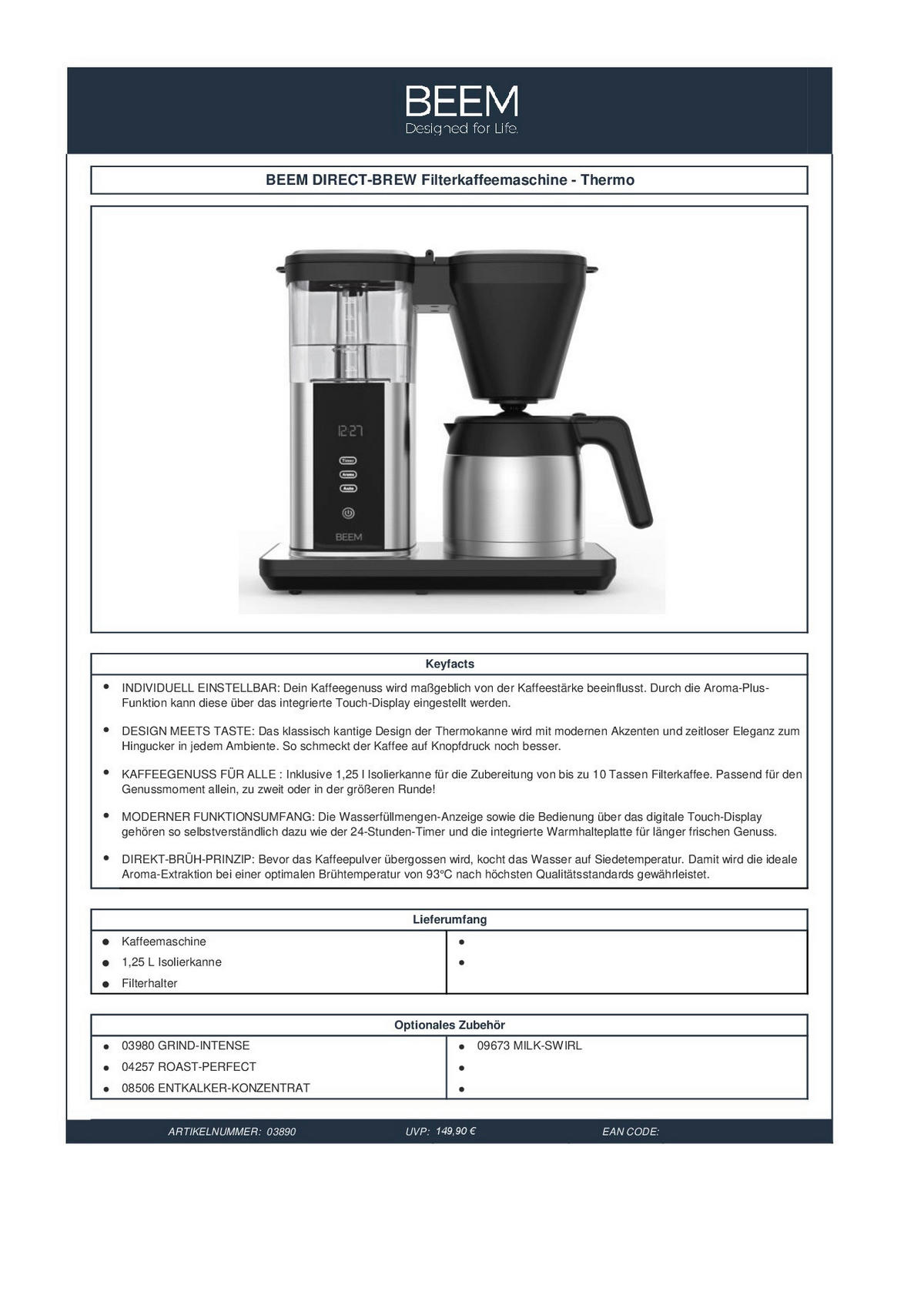 FILTERKAFFEEMASCHINE  - Edelstahlfarben/Schwarz, Trend, Kunststoff/Metall (40/21/40cm) - Beem
