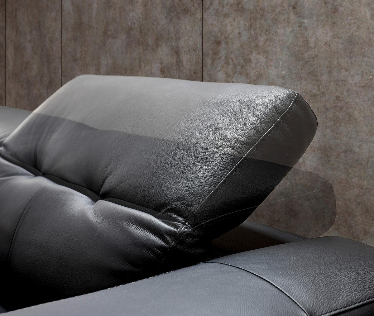 ECKSOFA in Echtleder Schwarz  - Schwarz, Design, Leder/Metall (282/162cm) - Xora