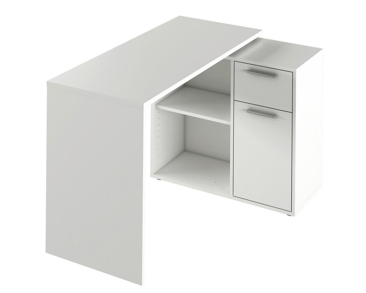 PSACÍ STŮL, bílá, 117/75/83 cm - bílá/barvy dubu, Design, kompozitní dřevo (117/75/83cm) - Xora