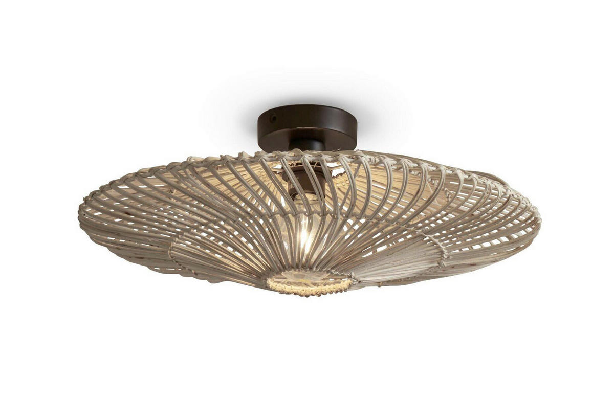 DECKENLEUCHTE  55/14 cm    - Weiß, Trend, Naturmaterialien (55/14cm) - Good & Mojo
