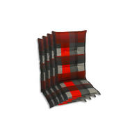 SESSELAUFLAGENSET Karo  - Dunkelgrau/Rot, Basics, Textil (50/7/120cm)