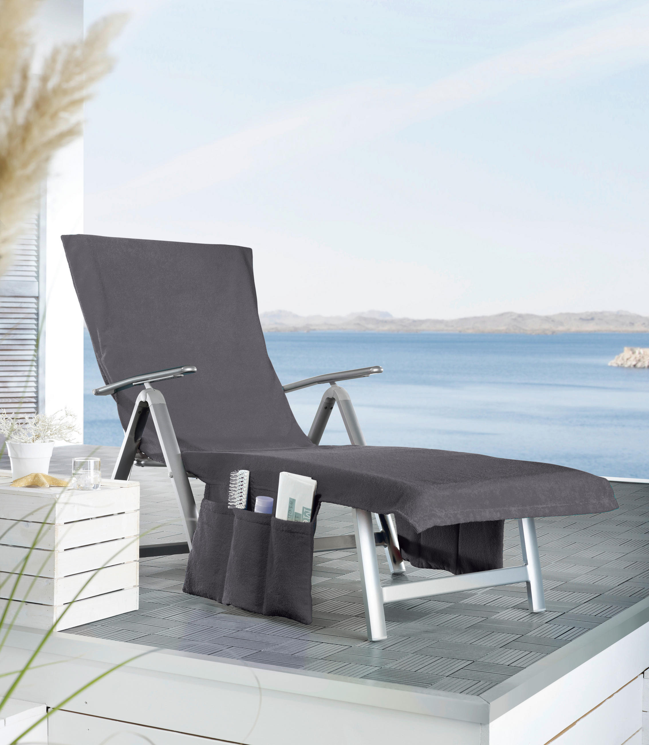 LIEGENAUFLAGE in Grau Uni - Grau, KONVENTIONELL, Textil (70/200cm) - Esposa