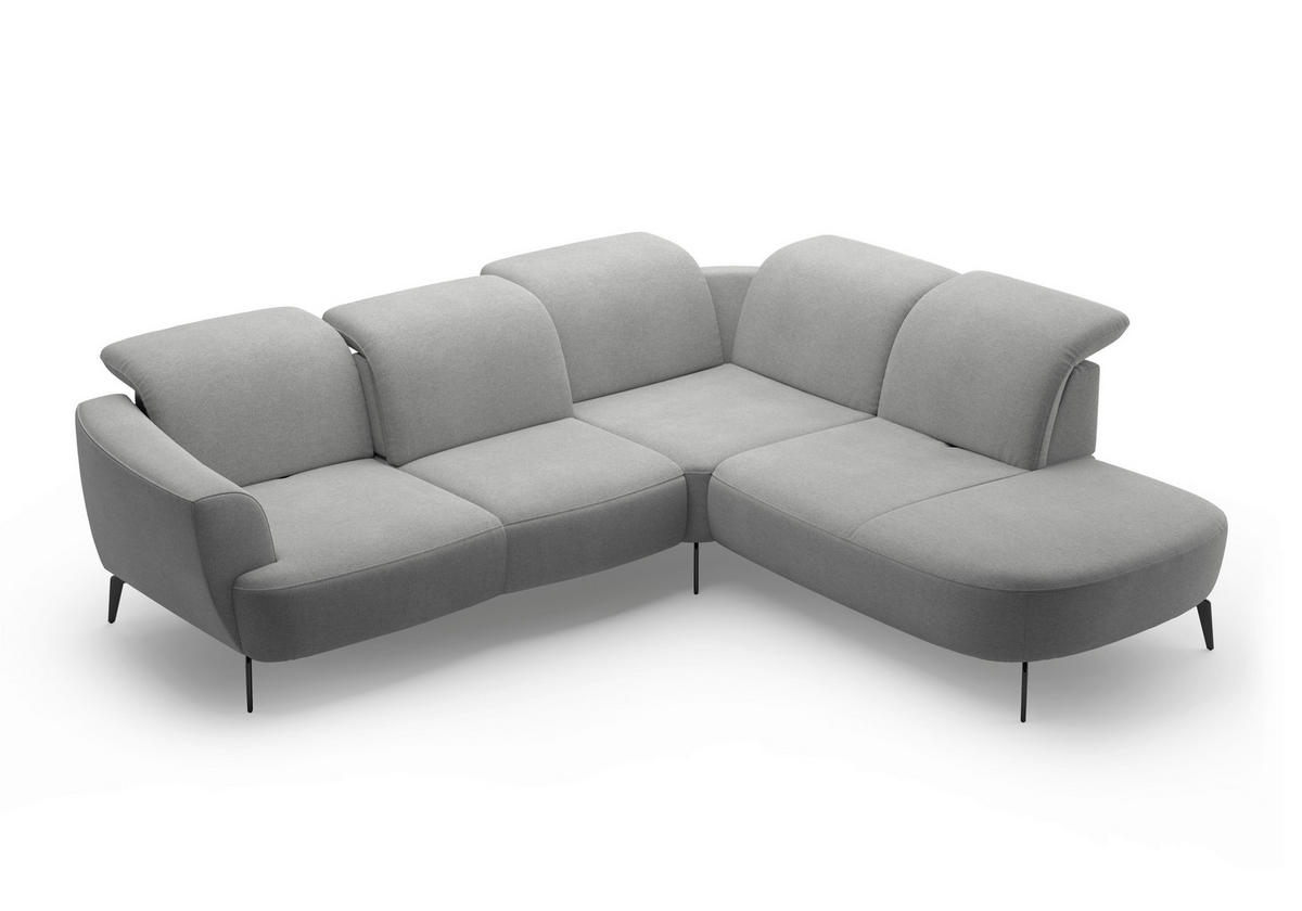 ECKSOFA in Mikrofaser Grau  - Schwarz/Grau, Konventionell, Textil/Metall (300/267cm) - Sit & More