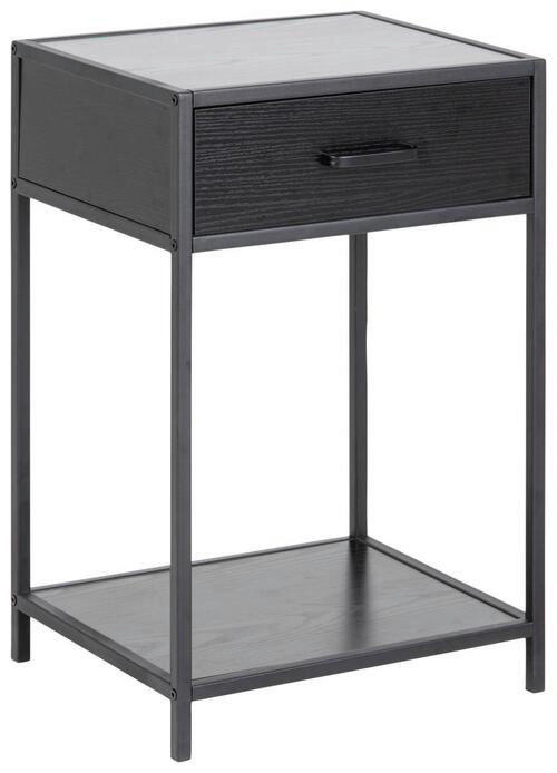 NACHTKÄSTCHEN 42/63/35 cm  in Schwarz  - Schwarz, KONVENTIONELL, Holz/Metall (42/63/35cm) - Livetastic