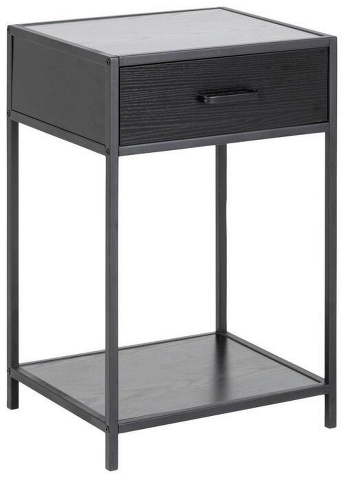 NACHTKÄSTCHEN 42/63/35 cm  in Schwarz  - Schwarz, Konventionell, Holz/Metall (42/63/35cm) - Livetastic