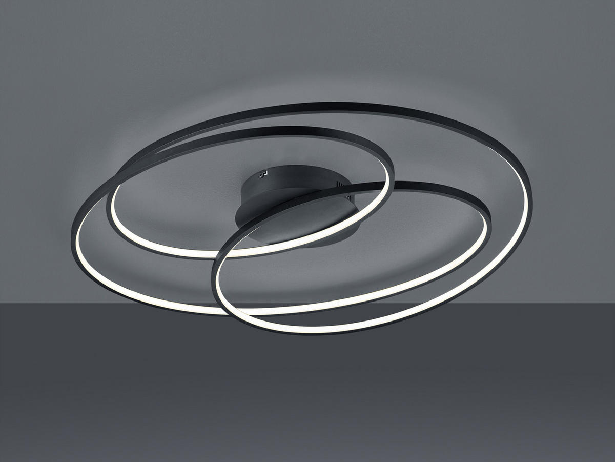 STROPNÍ LED SVÍTIDLO, 80/14 cm  - černá, Design, kov (80/14cm) - Trio Leuchten