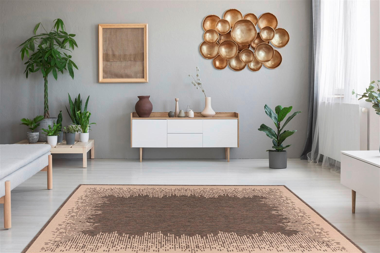 FLACHWEBETEPPICH 120/170 cm Splash 900 Braun / Creme Braun, Creme  - Creme/Braun, KONVENTIONELL (120/170cm)
