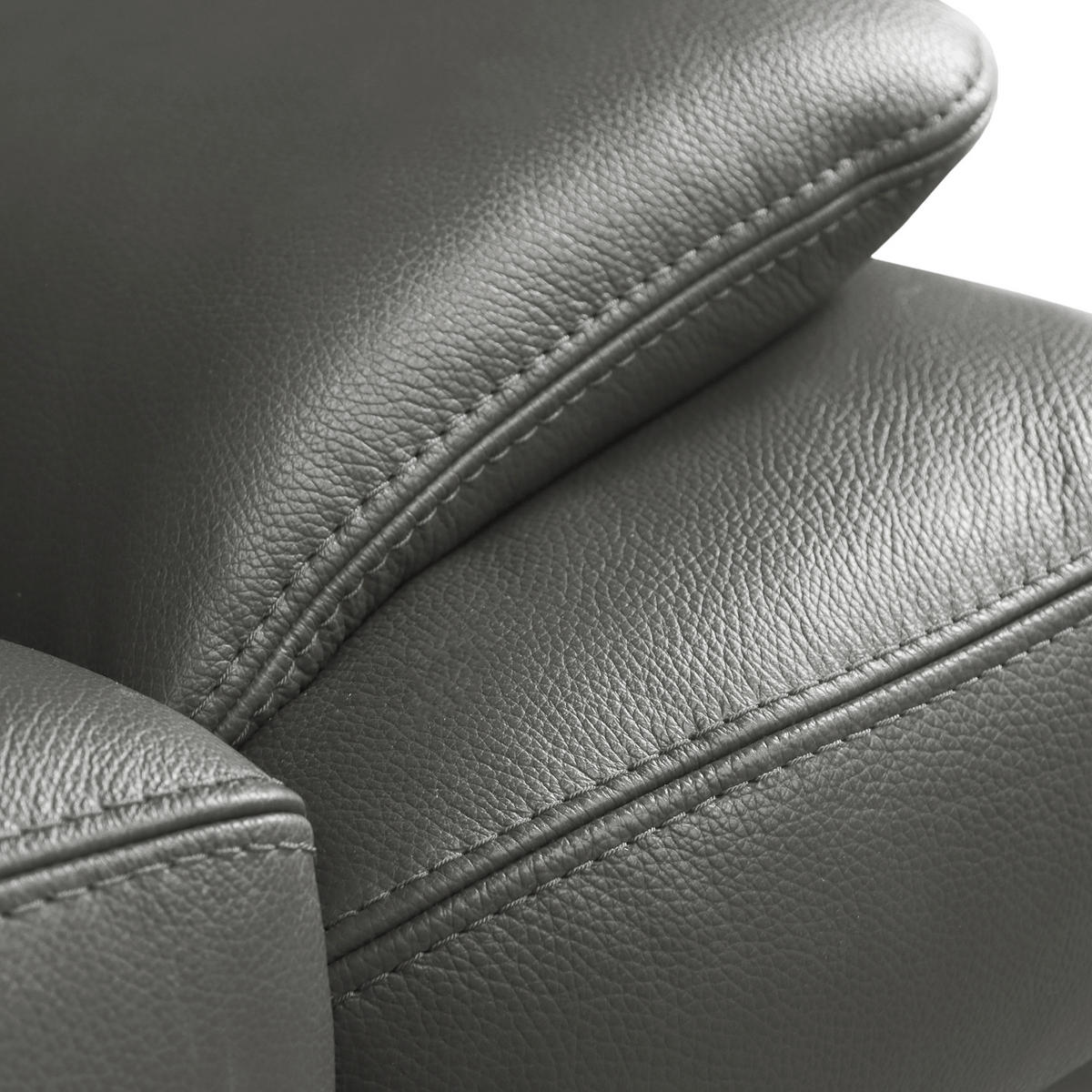 ECKSOFA  in Lederlook Echtleder Anthrazit  211/264 cm  - Anthrazit/Schwarz, Design, Leder/Textil (211/264cm) - Livetastic