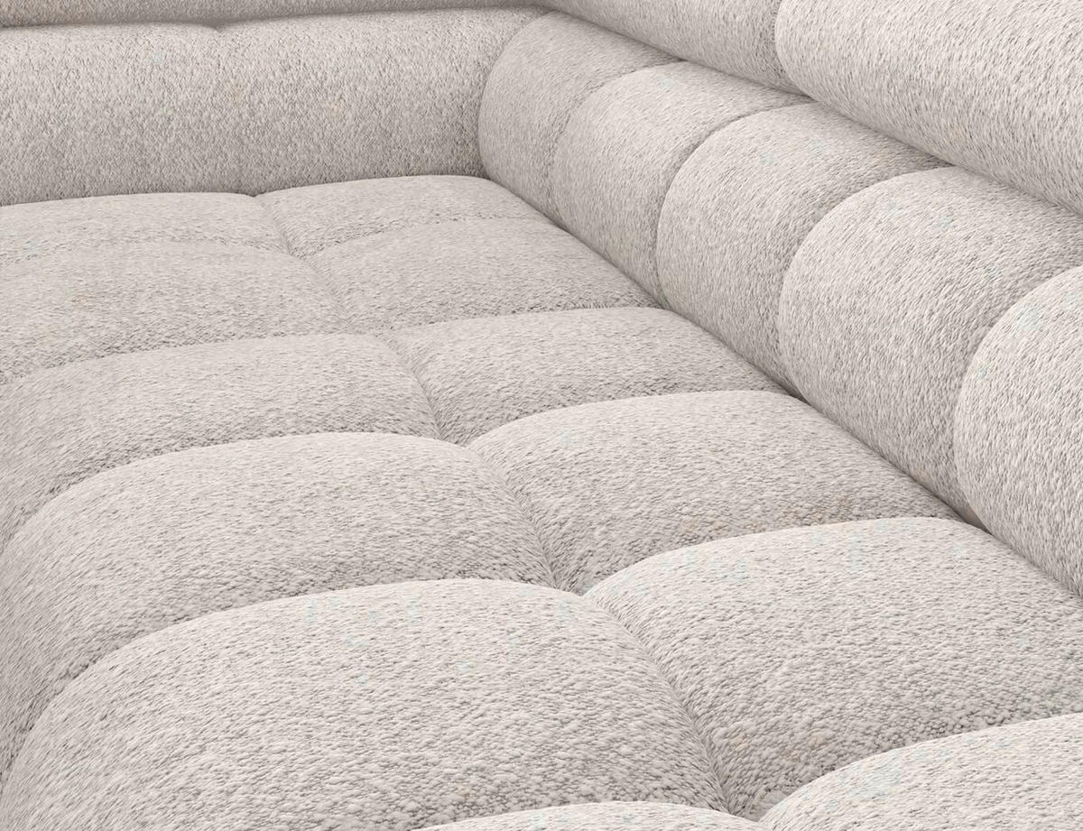 ECKSOFA Weiß Plüsch  - Schwarz/Weiß, Design, Textil/Metall (200/276cm) - MID.YOU