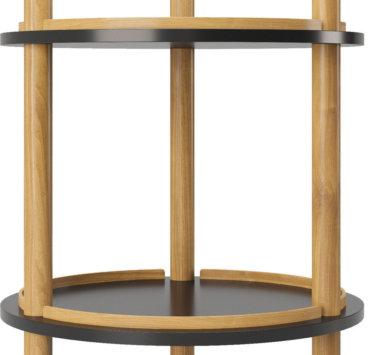 BEISTELLTISCH 40/40/50 cm Bambus Schwarz rund  - Nussbaumfarben/Schwarz, KONVENTIONELL, Holz/Holzwerkstoff (40/40/50cm) - Playboy