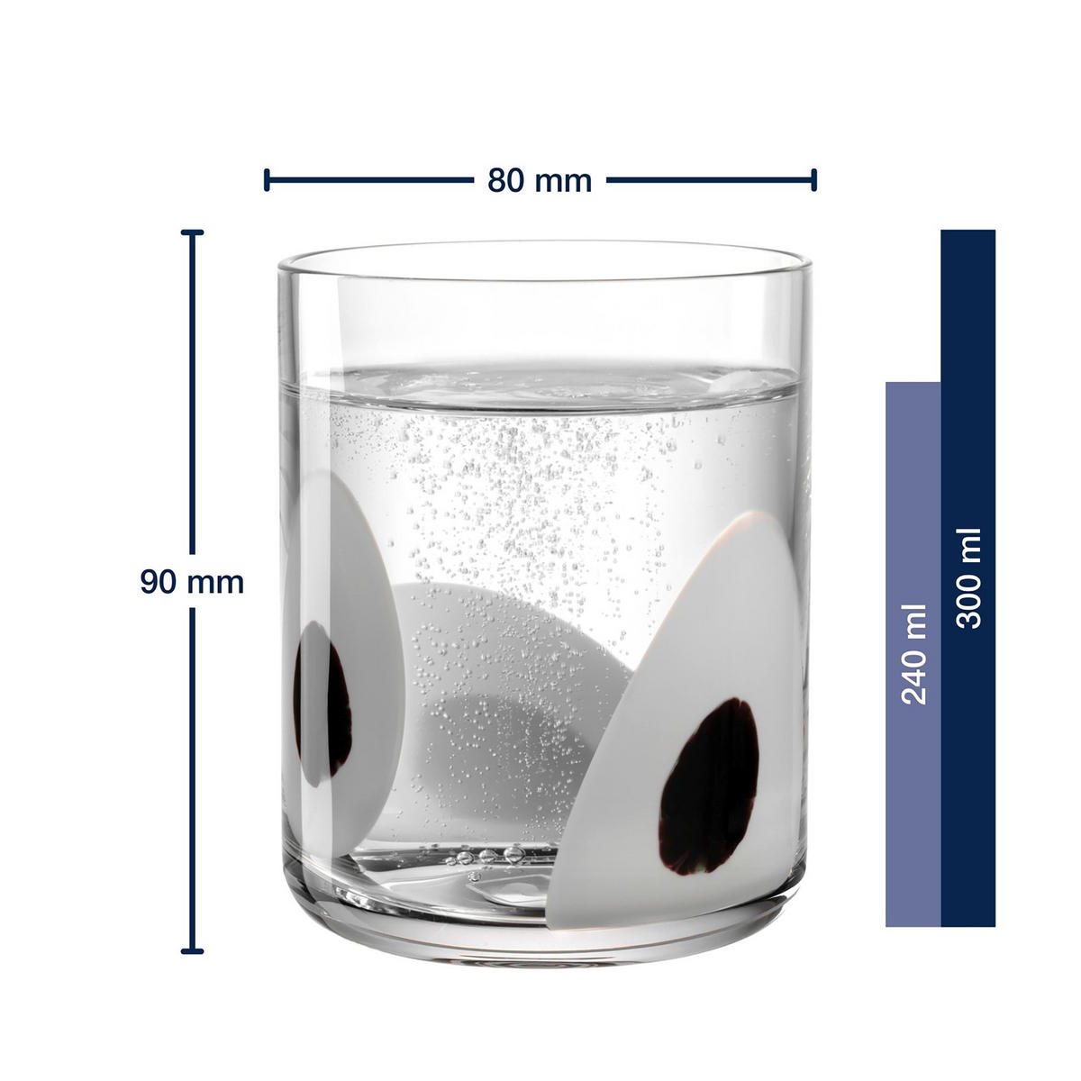 SET ČAŠA ZA VISKI  2-dijelni   BANDA NERA  - bijela/prozirno, Basics, staklo (8/9/8cm) - Leonardo