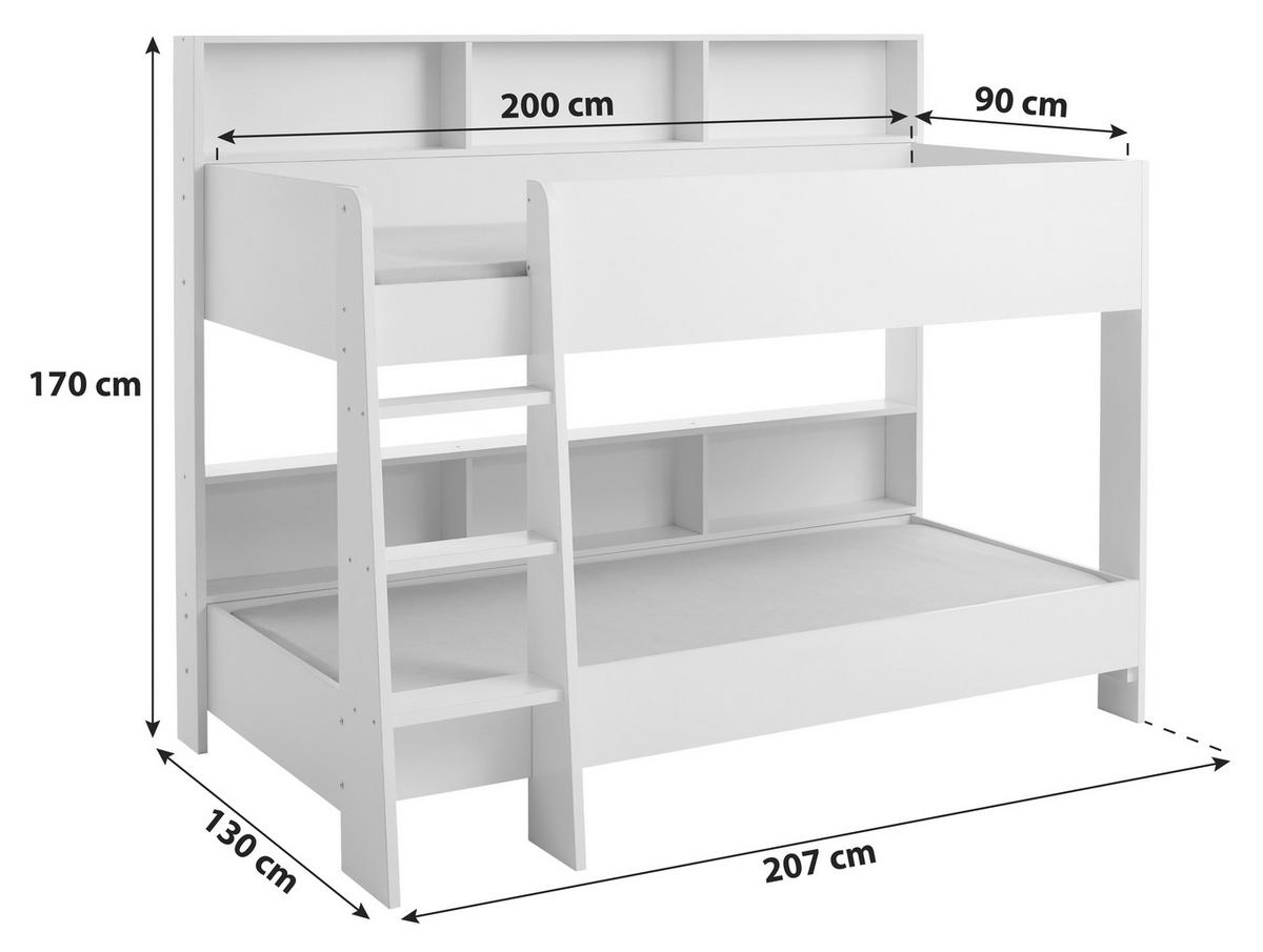 KREVET NA KAT  bijela   - bijela, Moderno, drvni materijal (90/200cm) - Carryhome