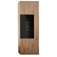 VITRINE  in Graphitfarben, Eiche Artisan - Graphitfarben/Eiche Artisan, KONVENTIONELL, Glas/Holzwerkstoff (70/200/38cm) - Xora