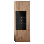 VITRINE  in Graphitfarben, Eiche Artisan - Graphitfarben/Eiche Artisan, KONVENTIONELL, Glas/Holzwerkstoff (70/200/38cm) - Xora