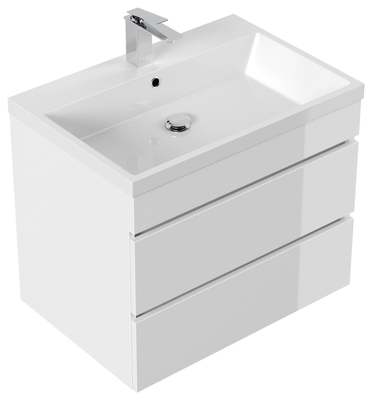 WASCHTISCHKOMBI 70 cm  - Weiß Hochglanz/Weiß, Basics, Holzwerkstoff/Stein (70cm) - MID.YOU