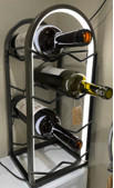 ETAJERĂ PENTRU STICLE DE VIN 45,5/18,5/20,5 cm - culoare stejar argintiu, Design, metal (45,5/18,5/20,5cm)