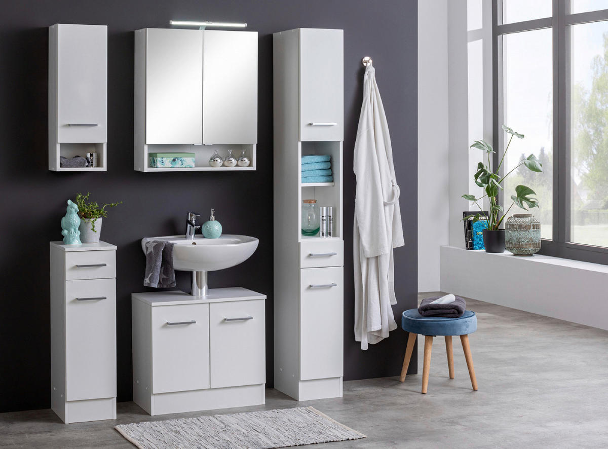 HÄNGESCHRANK 25/71/20 cm  - Silberfarben/Weiß, MODERN, Holzwerkstoff/Metall (25/71/20cm) - Held