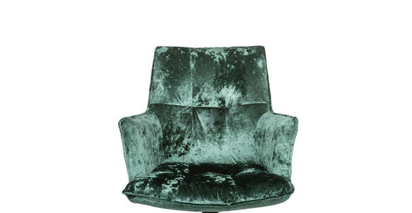 ARMLEHNSTUHL  Stoffauswahl, Sitzfläche 360° drehbar, automatische Rückholfunktion Samt  - Petrol/Schwarz, Design, Textil/Metall (59/89,5/63cm) - Novel