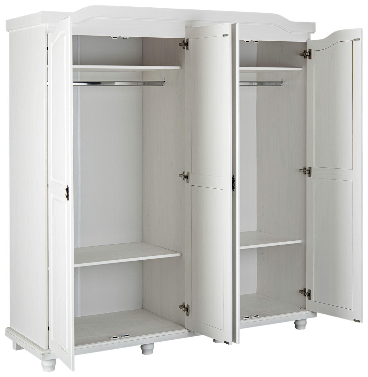 DREHTÜRENSCHRANK 182/198/60 cm 4-türig Weiß  - Schwarz/Weiß, KONVENTIONELL, Holz/Metall (182/198/60cm) - MID.YOU