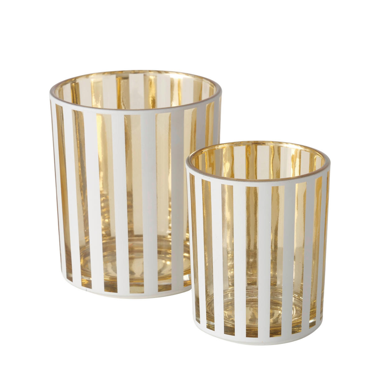 WINDLICHT - Goldfarben/Weiß, LIFESTYLE, Glas (7/8,5cm)