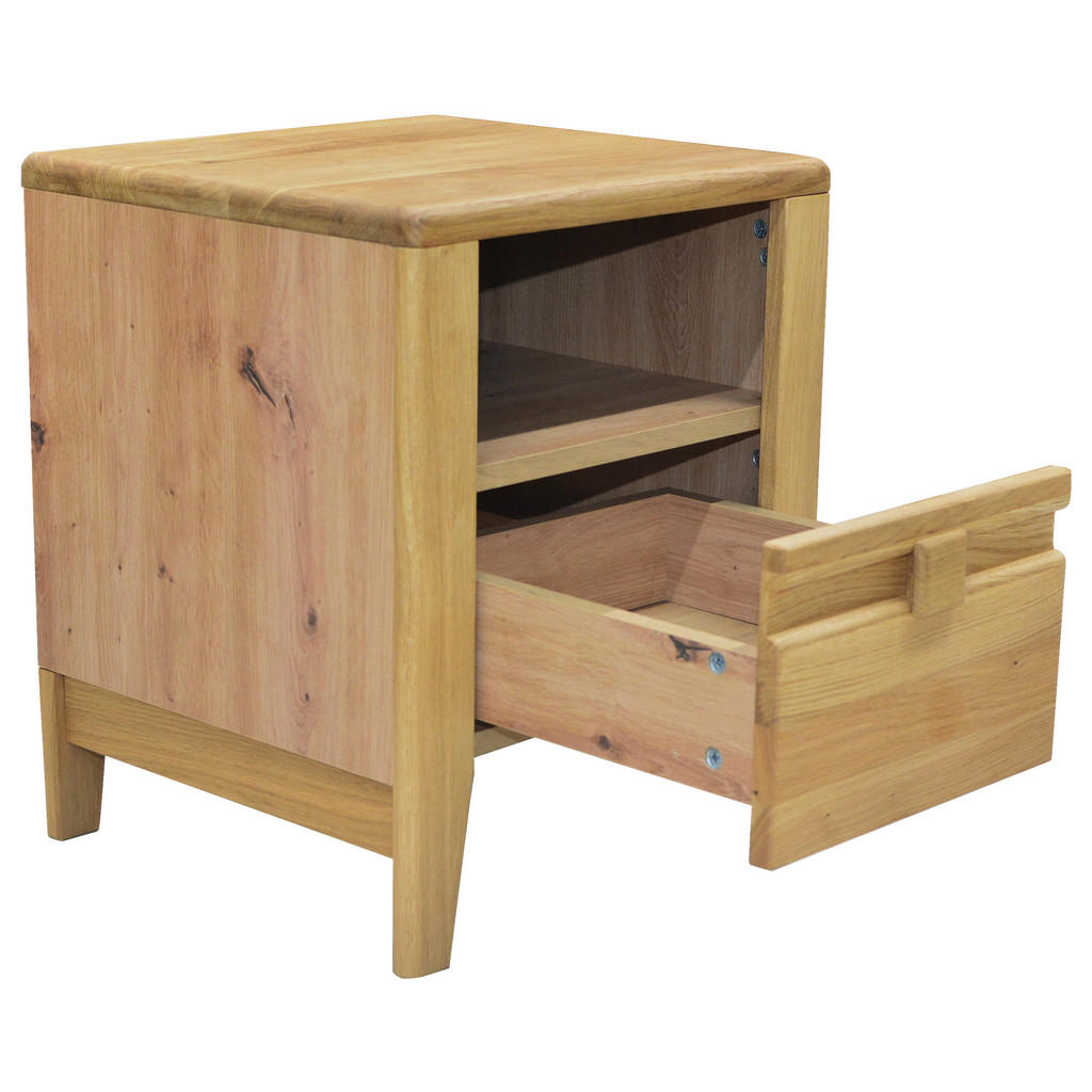 Thumbnail - Linea Natura Nachtschrank, Eiche Artisan, Wildeiche, Holz, Eiche,Wildeiche,Wildeiche, massiv, 1 Schubladen, 45x54x42.7 c...