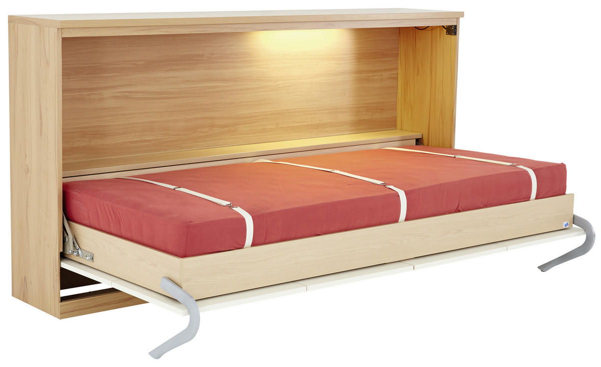 KLAPPBETT 90/200 cm Creme, Nussbaumfarben  - Nussbaumfarben/Creme, Design, Holzwerkstoff (90/200cm)