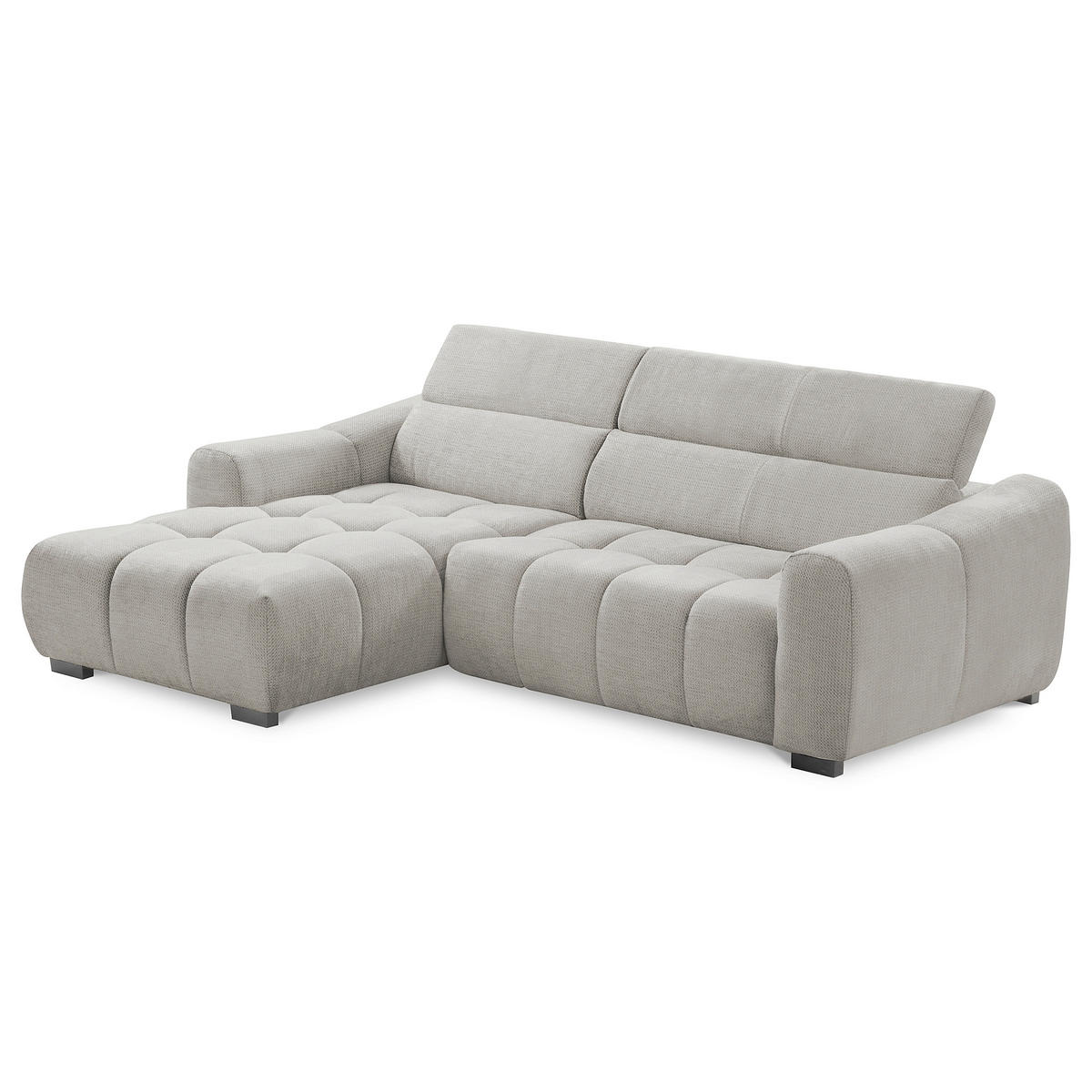 ECKSOFA  Webstoff Greige  - Greige/Schwarz, Design, Kunststoff/Textil (177/274cm) - Livetastic