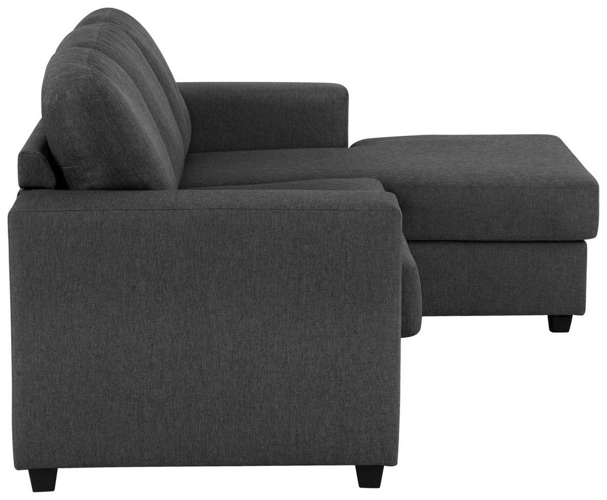 ECKSOFA Eckteil  Grau Leinenoptik  - Schwarz/Grau, KONVENTIONELL, Kunststoff/Textil (208/85/148cm) - MID.YOU