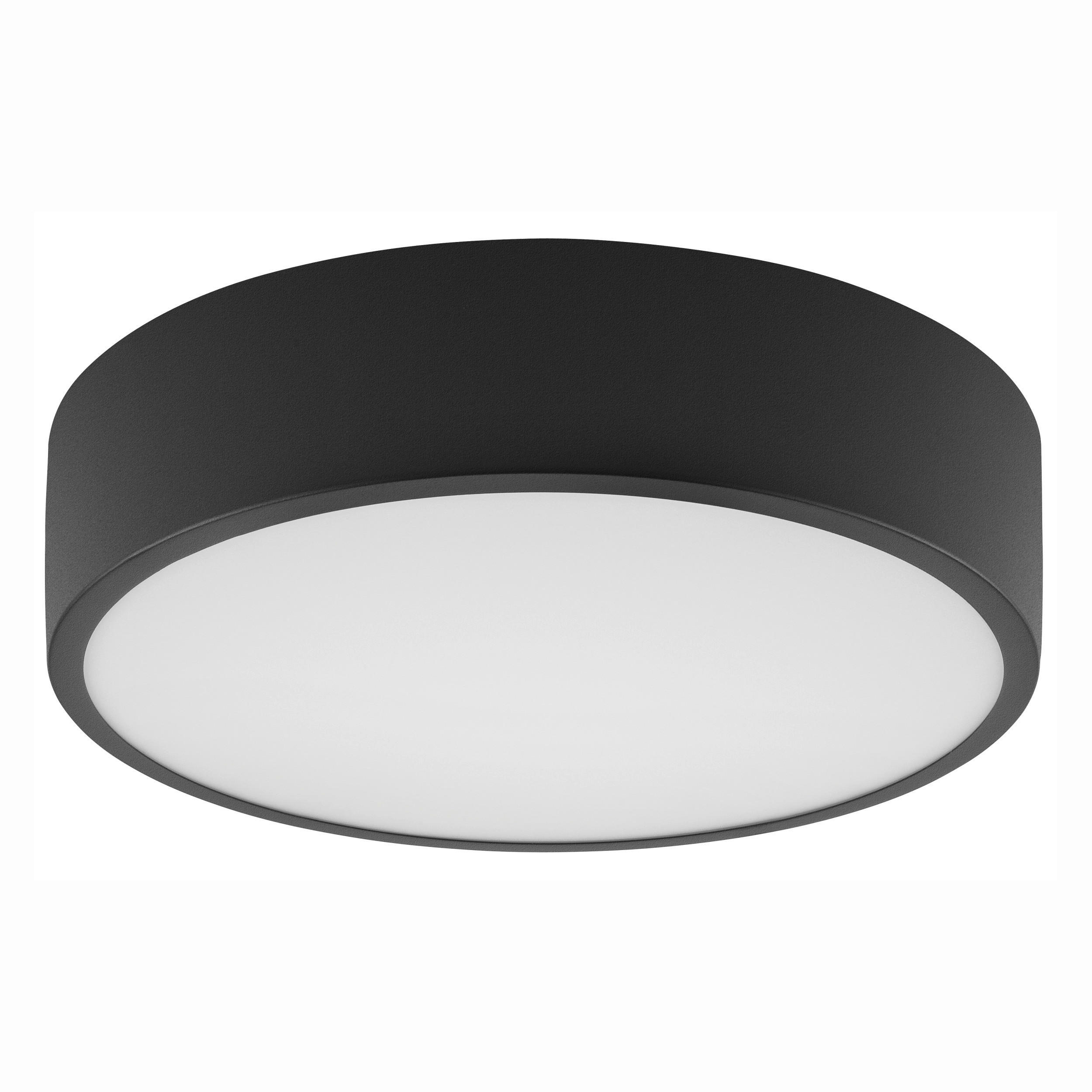 DECKENLEUCHTE DANTE 36/8 cm   - Schwarz Hochglanz, KONVENTIONELL, Glas/Metall (36/8cm)