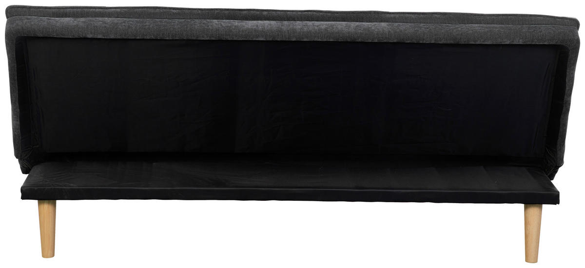 SCHLAFSOFA Chenille Grau, Schwarz, Weiß  - Schwarz/Naturfarben, Design, Holz/Textil (180/77/91cm) - MID.YOU