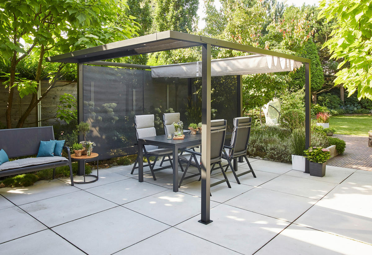 PAVILLON-SEITENTEIL 150/210/0,5 cm  - Anthrazit, Basics, Textil/Metall (150/210/0,5cm) - Siena Garden