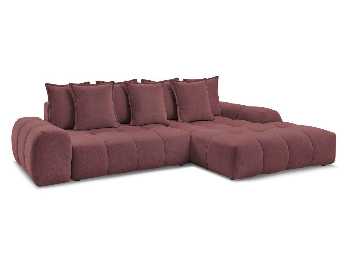 ECKSCHLAFSOFA EVEREST  mit Rücken echt, Armteil links, Armteil rechts Flachgewebe Rot  - Rot/Schwarz, MODERN, Kunststoff/Textil (318/180cm) - Livetastic